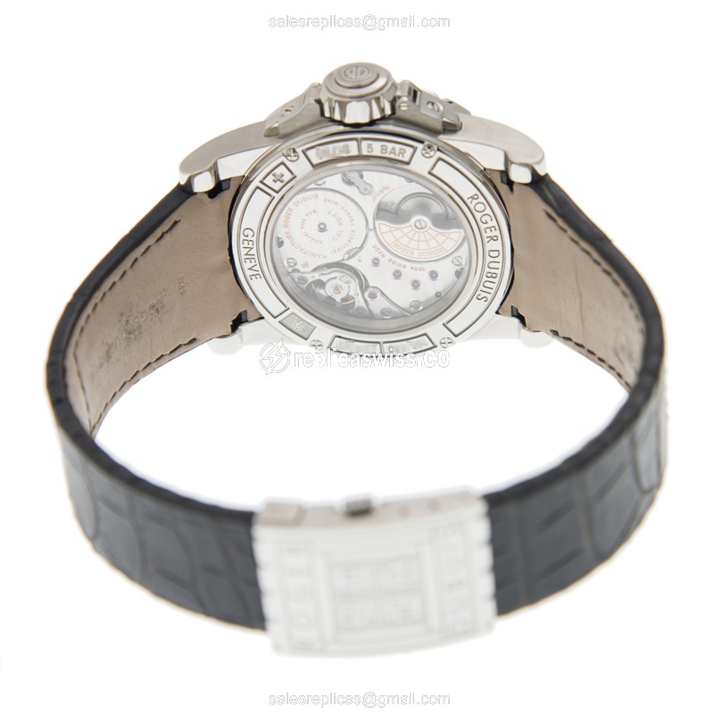 Roger Dubuis EXCALIBUR - Automatic - Stainless Steel - Black Dial - Alligator Black Clasp - View 4