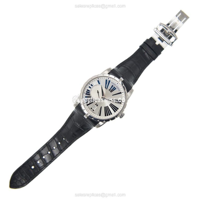 Roger Dubuis RDDBEX0443 EXCALIBUR Replica - Automatic - Silver Dial - Steel Case - Black Alligator Strap - View 2