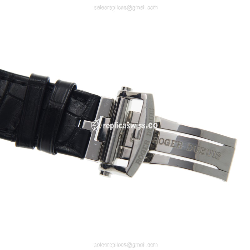 Roger Dubuis RDDBEX0443 EXCALIBUR Replica - Automatic - Silver Dial - Steel Case - Black Alligator Strap - View 4