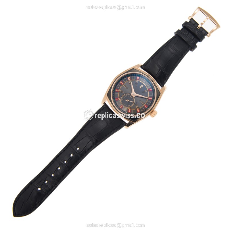 Roger Dubuis RDDBMG0026 Replica - Automatic - 18kt Rose Gold - Gray Dial - Black Alligator Strap - View 2