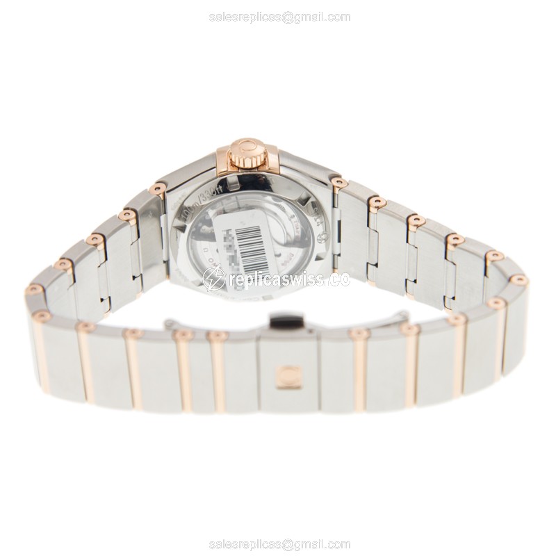 Omega Constellation Replica - Automatic - 18kt Rose Gold - Brown Dial - Diamond Bezels - View 4