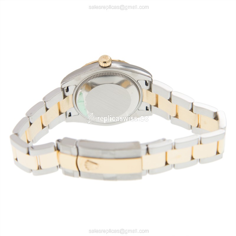 Rolex Datejust Replica - Automatic - 18kt Gold - White Dial - Gold Clasp & Steel Strap - View 4