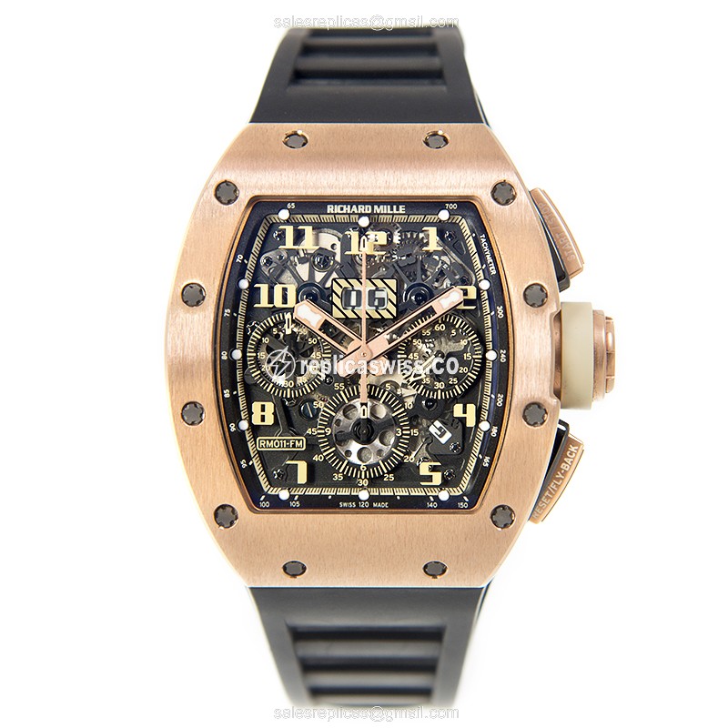 Richard Mille RM011 Replica - Automatic - Rose Gold - Gray Dial - View 2