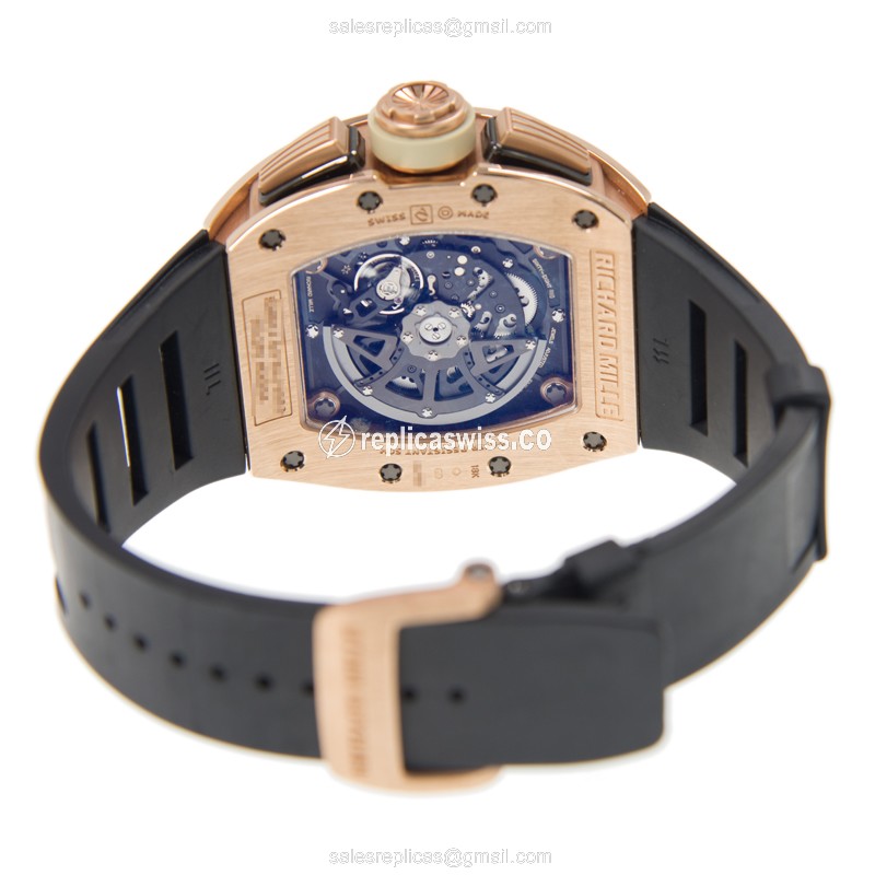 Richard Mille RM011 Replica - Automatic - Rose Gold - Gray Dial - View 4
