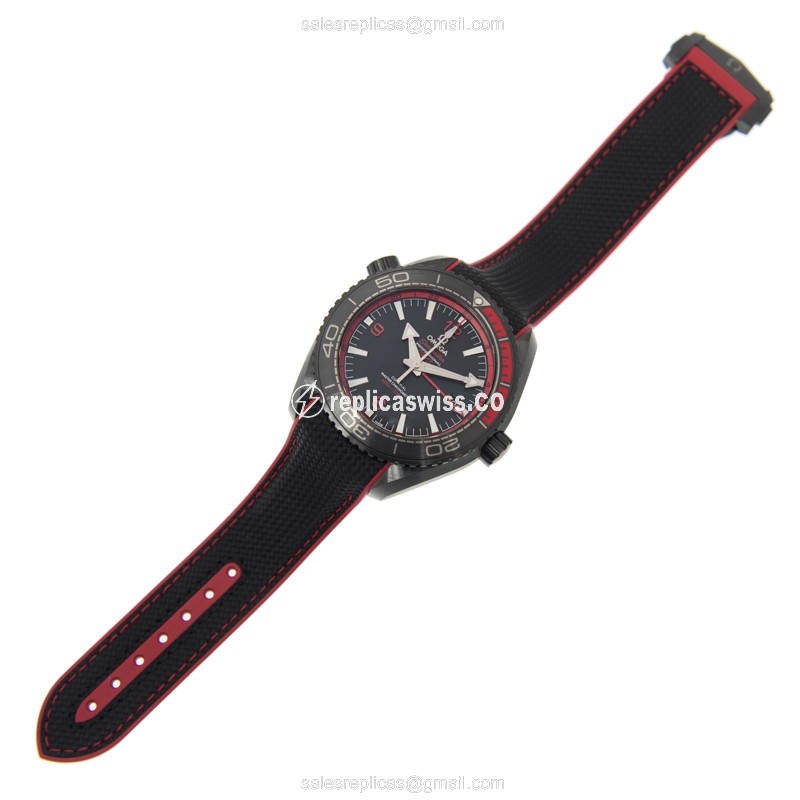 Omega Seamaster Replica: Automatic, Ceramic Case, Black Dial on Black Rubber - View 2
