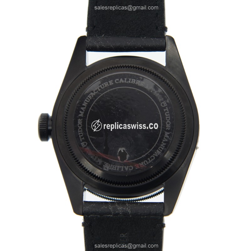 Automatic Tudor Heritage Ranger - Steel Case - Black Dial - Leather Strap - View 3
