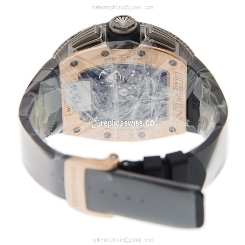 Richard Mille RM011RG Automatic - 18kt Rose Gold - Gray Dial - Rubber Black Strap - View 4