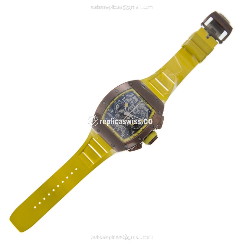 Richard Mille RM011-ALTI Automatic Titanium - Gray Dial, Yellow Rubber Strap, Clasp - View 2