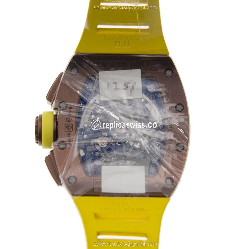 Richard Mille RM011-ALTI Automatic Titanium - Gray Dial, Yellow Rubber Strap, Clasp - View 3