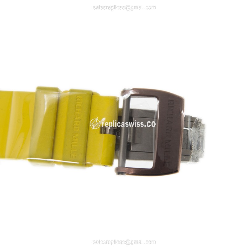 Richard Mille RM011-ALTI Automatic Titanium - Gray Dial, Yellow Rubber Strap, Clasp - View 4