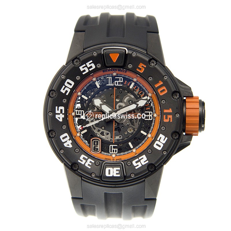 Richard Mille RM028-AJTI - Automatic Titanium - Skull Dial - Black Rubber - Buckle Clasp - View 2