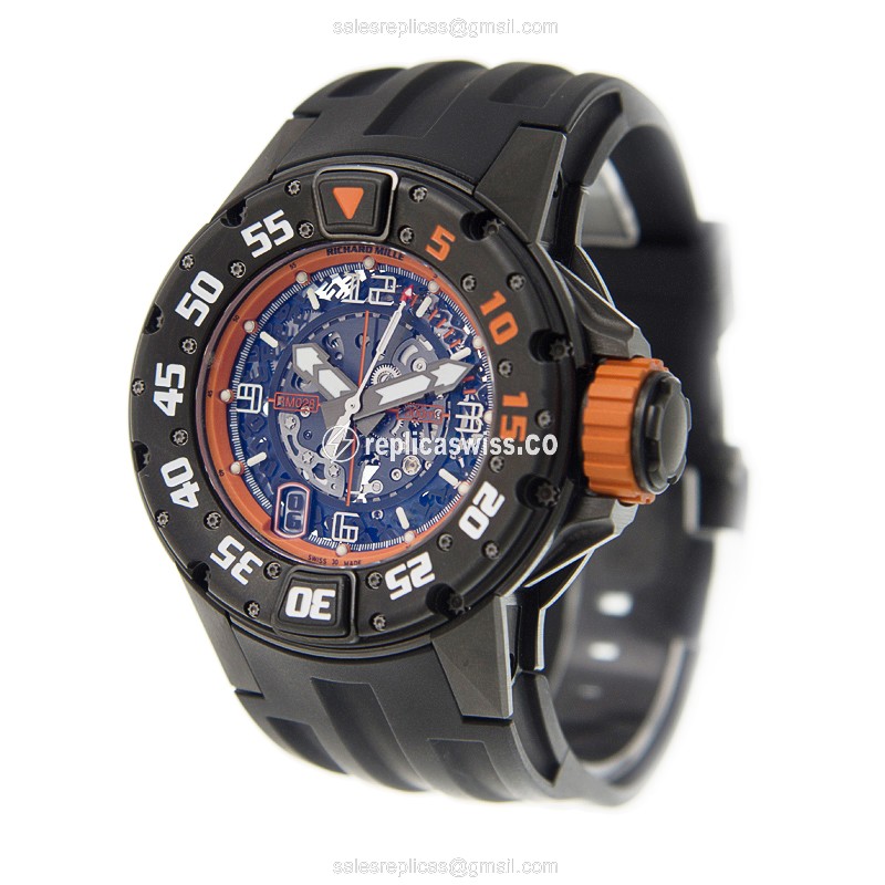 Richard Mille RM028-AJTI - Automatic Titanium - Skull Dial - Black Rubber - Buckle Clasp - View 3