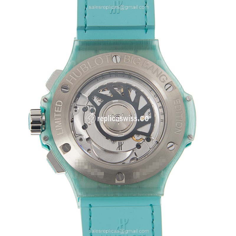 Hublot BIG BANG Replica - Automatic Titanium - Green Dial & Rubber Strap - View 3