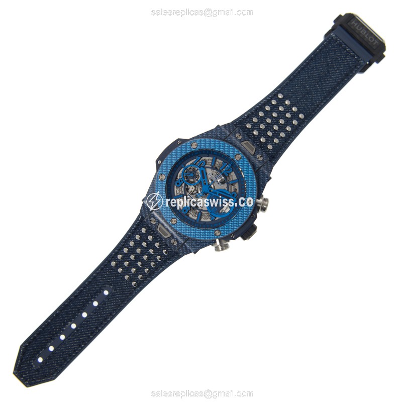 Hublot Big Bang Replica - Automatic Carbon Fiber - Silver Dial - Sapphire Crystal Clasp - View 2