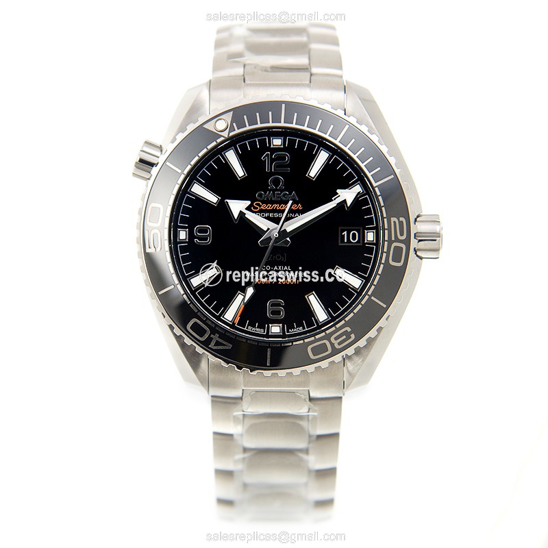 Omega Seamaster Automatic - Steel Case - Black Dial - Silver Strap - Clasp - View 2