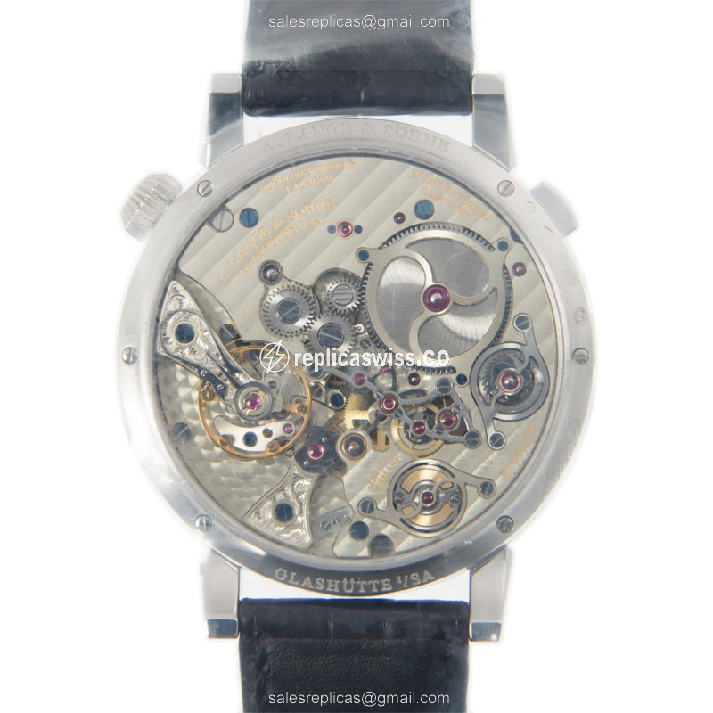 A. Lange & Sohne Zeitwerk Manual Wind 950 Platinum - Silver Dial - Black Alligator Strap Clasp - View 3
