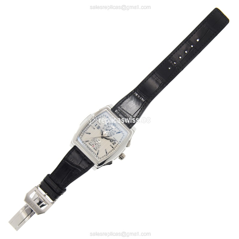 IWC DA VINCI Replica - Automatic - 18kt White Gold - Silver Dial - Black Alligator Strap - View 2