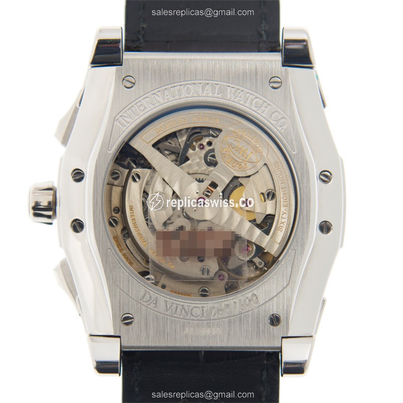 IWC DA VINCI Replica - Automatic - 18kt White Gold - Silver Dial - Black Alligator Strap - View 3