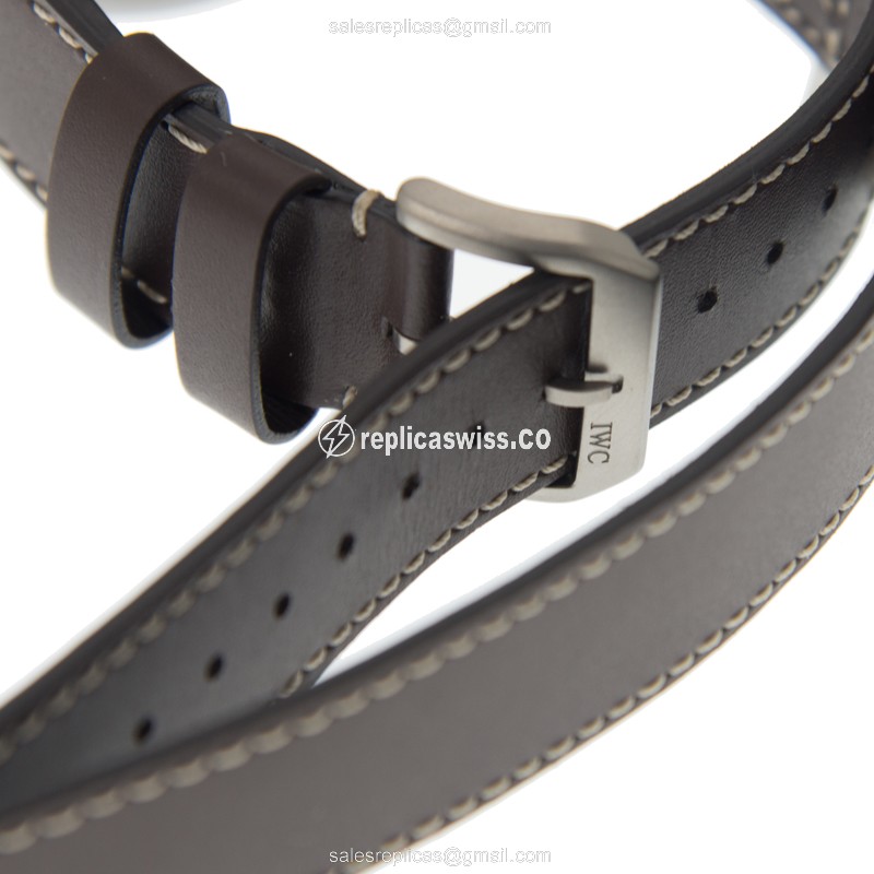 IWC PILOTS Titanium - Manual Wind - Black Dial - Brown Cowhide - Buckle Clasp - View 4