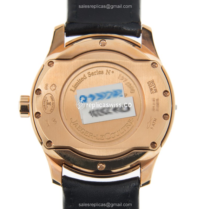 Jaeger-Lecoultre Q1972472 Replica - Ultra Thin - Automatic - Rose Gold - Silver Dial - Black Cowhide Strap - View 3