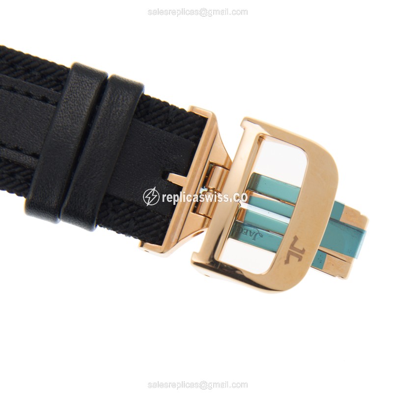 Jaeger-Lecoultre Q1972472 Replica - Ultra Thin - Automatic - Rose Gold - Silver Dial - Black Cowhide Strap - View 4