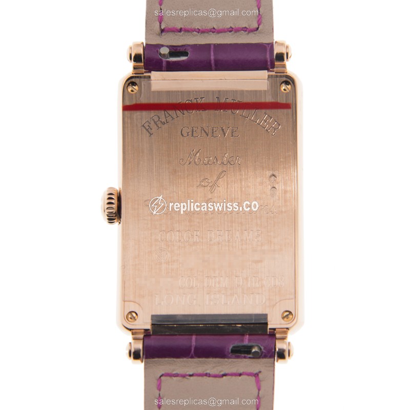 Franck Muller 952 QZ COL DRM D 1R CD8 Long Island - Quartz - 18kt Rose Gold - Diamonds - Silver Dial - View 3