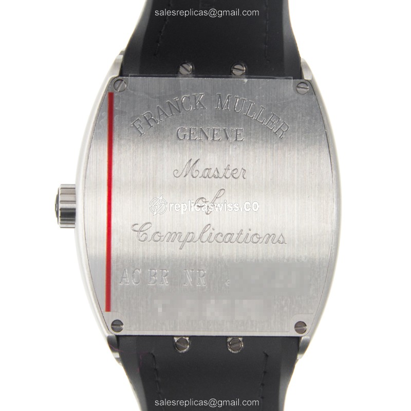 Franck Muller V 41 SC DT Vanguard Auto Stainless Black Dial Rubber Black Clasp - View 3