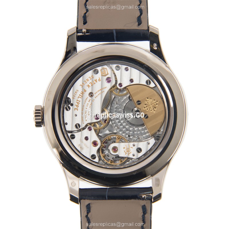 Patek Philippe 5327G-001 Grand Complications - Auto - 18kt White Gold - Blue Dial - Alligator Blue Strap - View 3