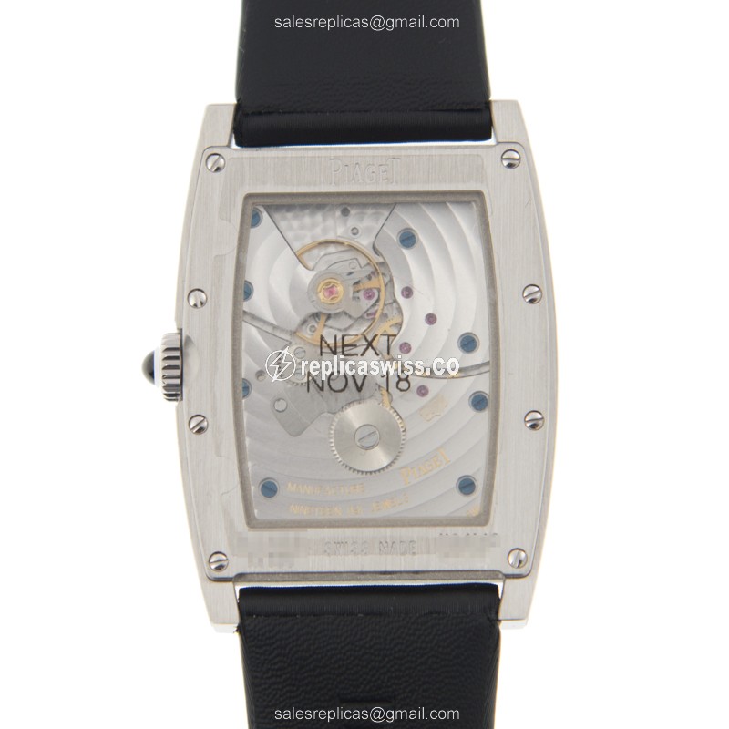 Piaget LIMELIGHT - Manual Wind - 18kt White Gold - Diamond - White Dial - Black Cowhide - Buckle - View 3