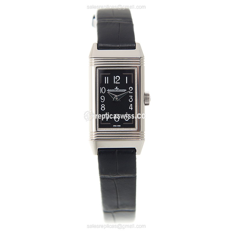 Jaeger-Lecoultre Q3258470 REVERSO - Quartz - Stainless Steel - Black Dial - Alligator Black Clasp - View 2
