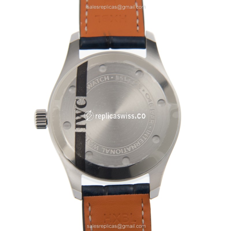 IWC PILOTS Replica - Automatic - Blue Dial - Steel Case - Blue Alligator Strap - View 3