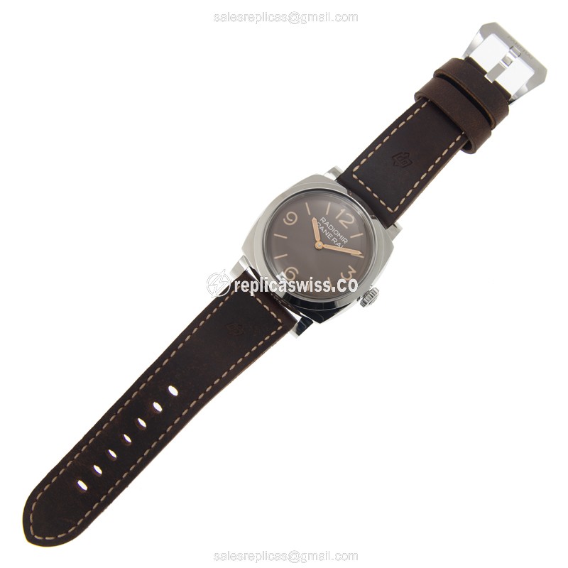 Panerai PAM00662 RADIOMIR Manual - Steel Case - Brown Dial - Brown Cowhide Strap - Buckle Clasp - View 2