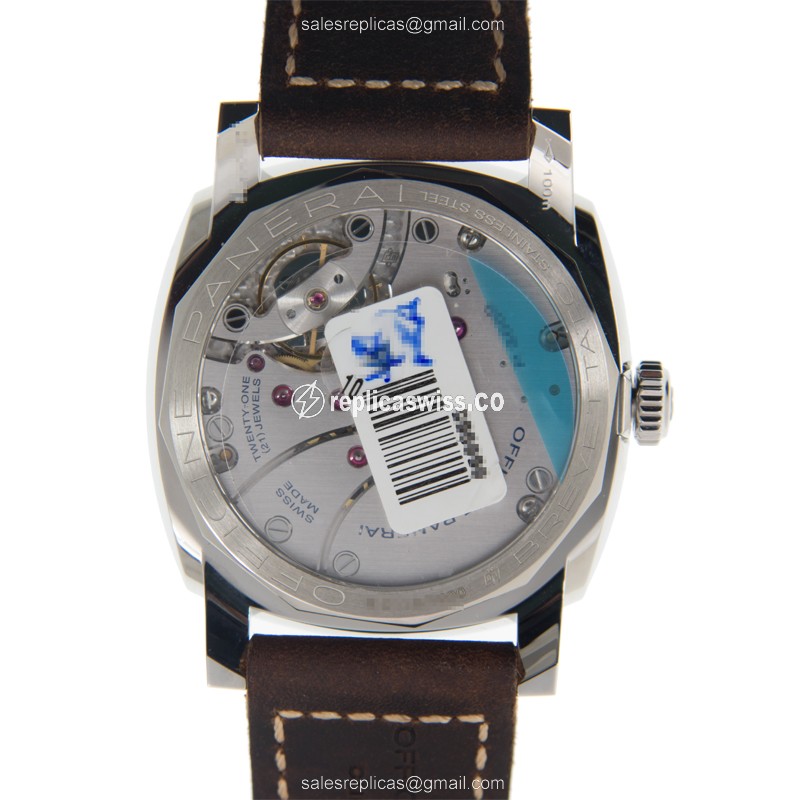 Panerai PAM00662 RADIOMIR Manual - Steel Case - Brown Dial - Brown Cowhide Strap - Buckle Clasp - View 3