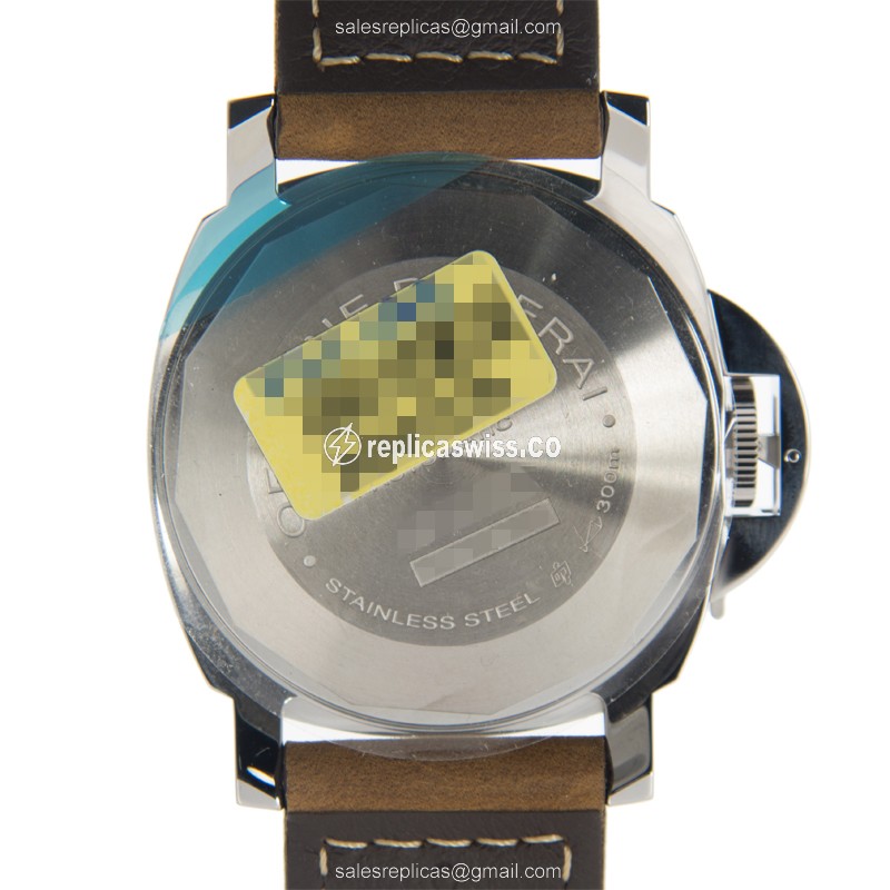 Panerai PAM01088 Replica - Luminor - Automatic - Steel Case - Black Dial - Brown Cowhide Strap - View 3