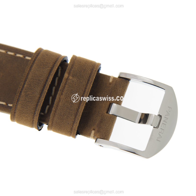 Panerai PAM01088 Replica - Luminor - Automatic - Steel Case - Black Dial - Brown Cowhide Strap - View 4