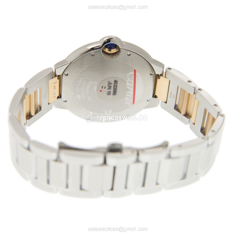 Cartier Ballon Bleu Replica - Automatic - Steel Case - Silver Dial - Gold Strap - View 4