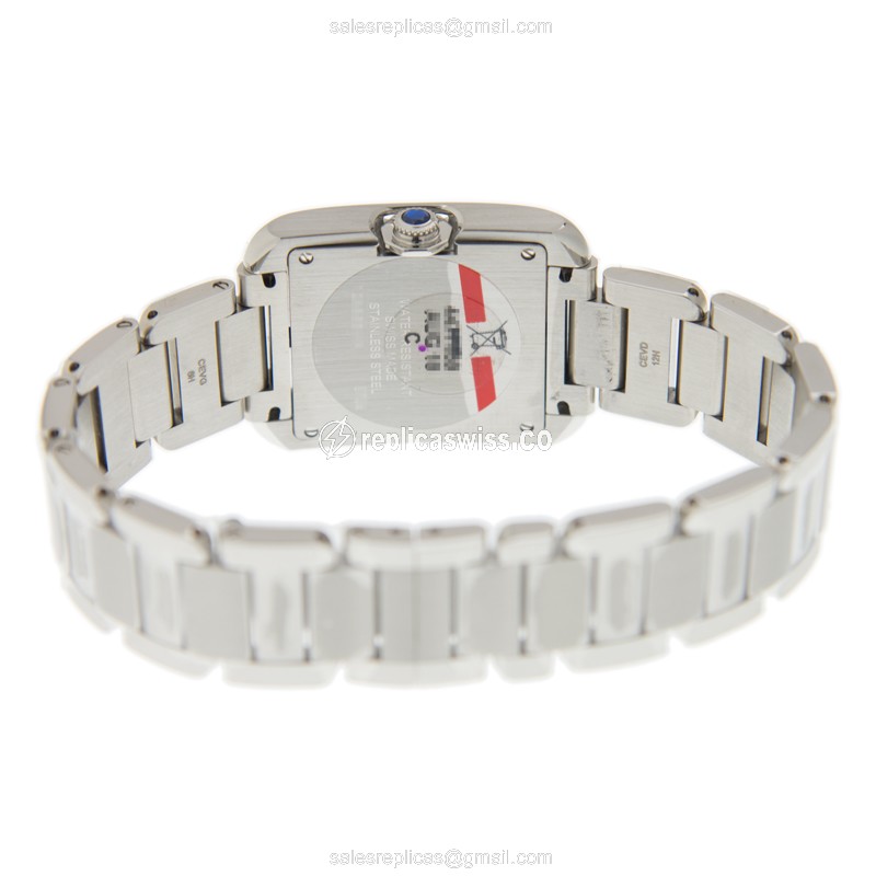 Cartier Tank Replica - Quartz - Silver Dial - Steel Bracelet - View 4