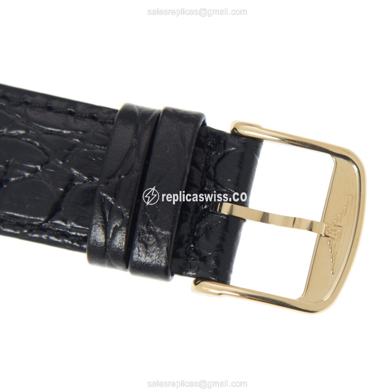 Longines Presence Replica - Quartz - Gold-Plated - Stainless Steel - Black Alligator Strap - View 4