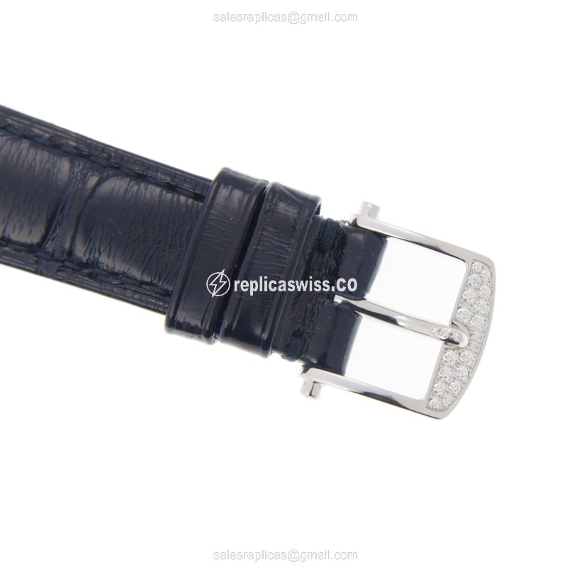Breguet 9088BB/52/964/DD0D Replica - Automatic - 18kt White Gold - Diamond Set - Silver Dial - Blue Alligator Strap - View 4