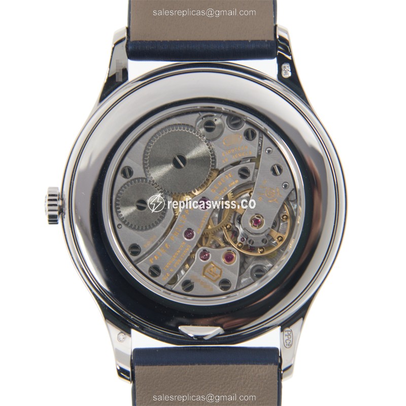 Patek Philippe Calatrava Replica - Manual Wind - White Gold - Blue Dial - View 3