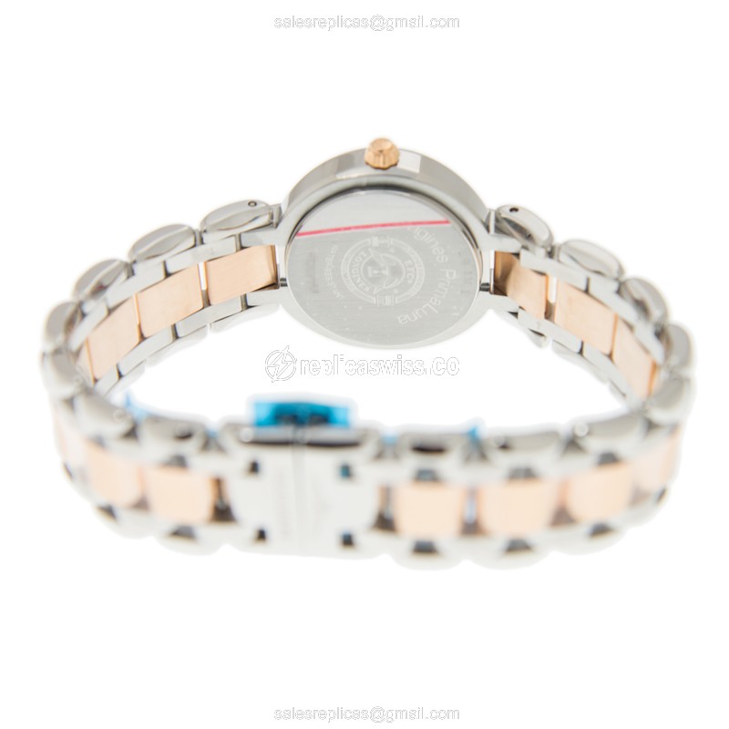 Longines Prima Luna Replica - Automatic - 18kt Rose Gold Case - Silver Dial - Steel Strap - View 4