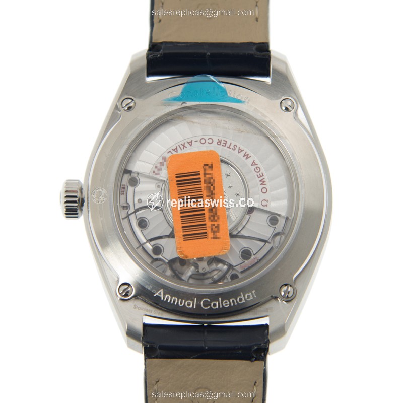 Omega Constellation Replica - Automatic - Steel Case - Gray Dial - Blue Alligator Strap - View 3