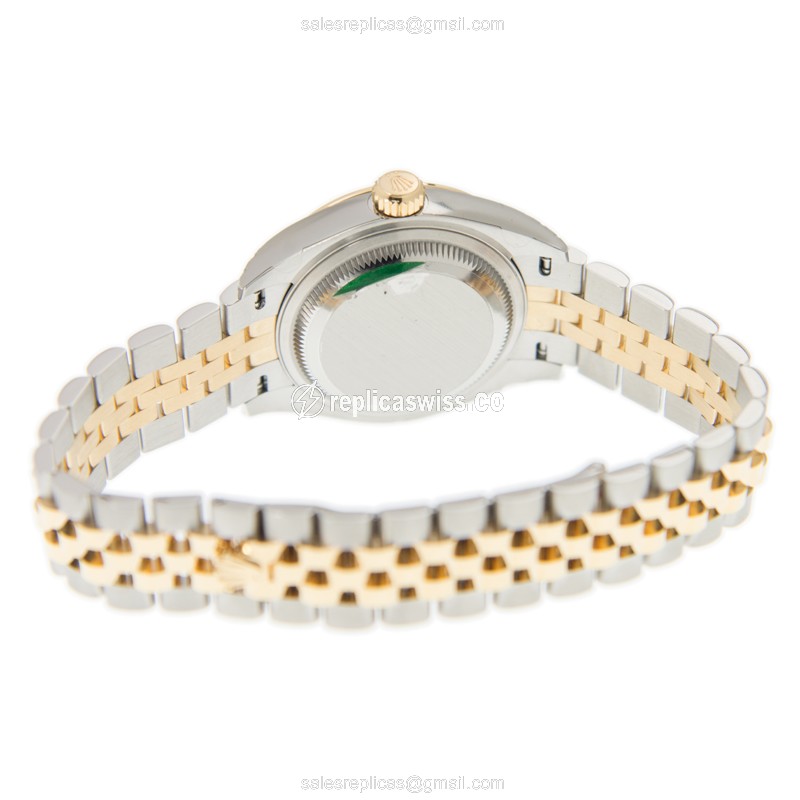 Rolex Lady Datejust Replica - Automatic - 18kt Gold & Steel - Silver Dial - View 4