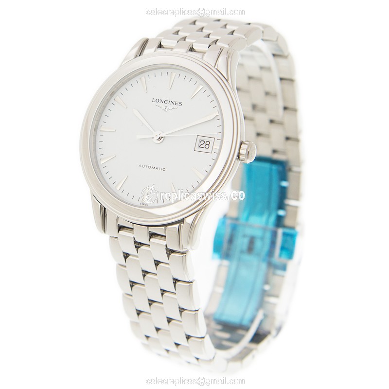 Longines L4.774.4.12.6 Flagship - Automatic - Steel Case, White Dial, Silver Clasp - View 3
