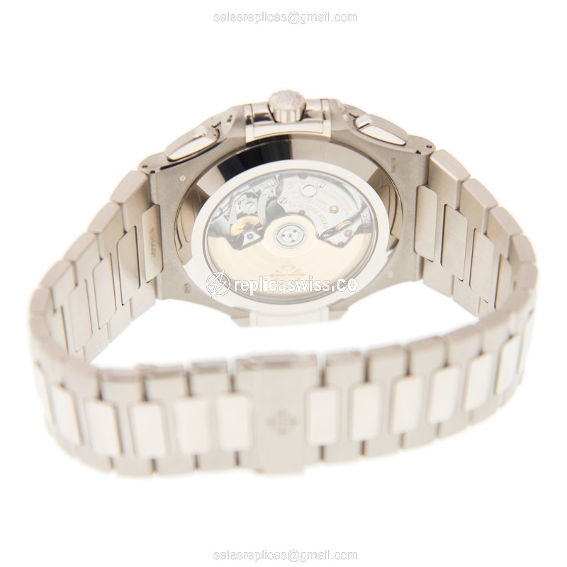 Patek Philippe 5976/1G-001 Replica - Automatic - 18kt Gold Case - Blue Dial - Silver Strap - View 4