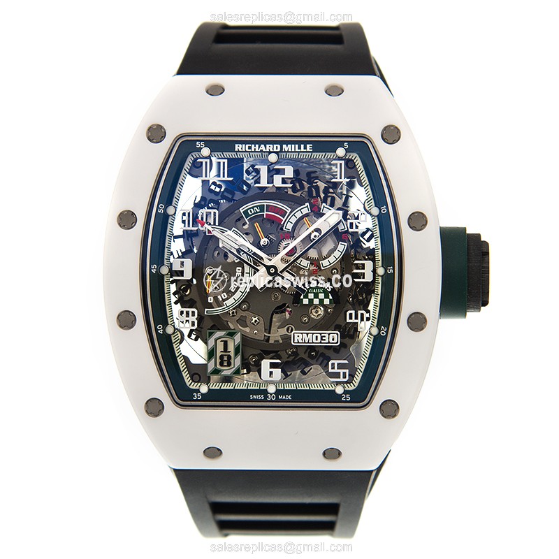 Richard Mille RM030 AO TI-ATZ - Automatic - Ceramics Case - Black Dial - Rubber Strap - Buckle Clasp - View 2