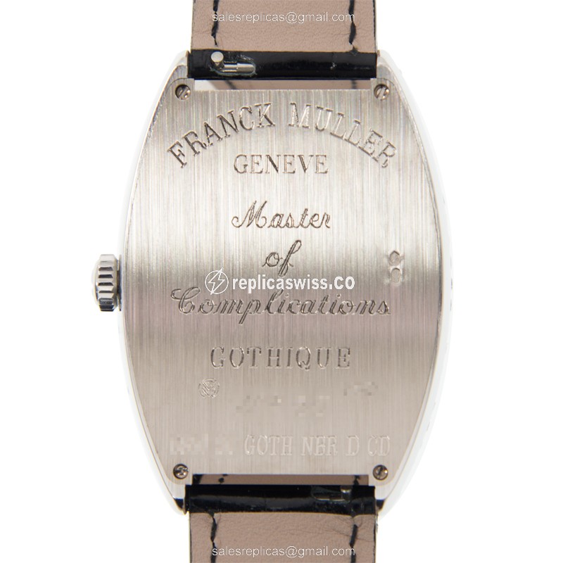 Franck Muller 6850 SC GOTH NBR D CD OG Curvex Replica - Auto - 18kt White Gold - Diamond Case - Black Dial - View 3