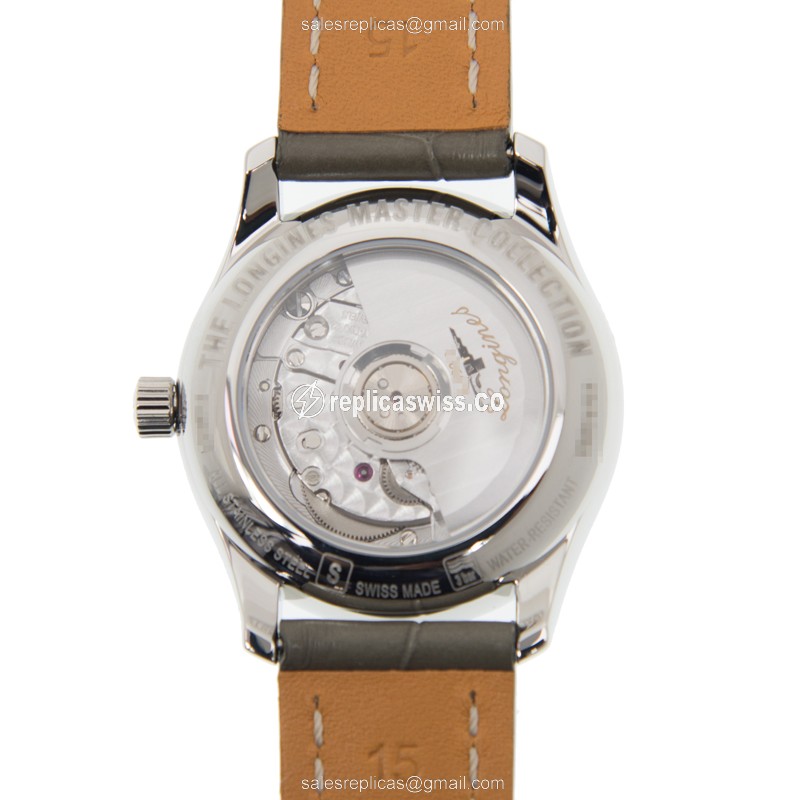 Longines Master Replica - Automatic | Stainless Steel - Brown Dial | Alligator Strap - View 3
