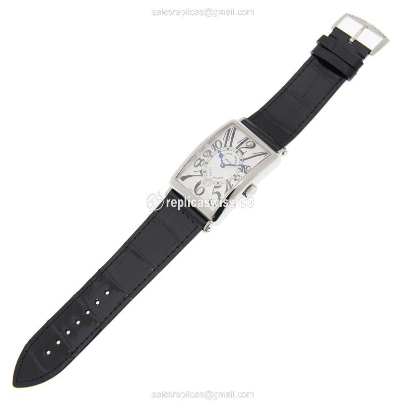 Franck Muller 1200 SC DT LONG ISLAND - Automatic - Stainless Steel - White Dial - Black Alligator Buckle - View 2