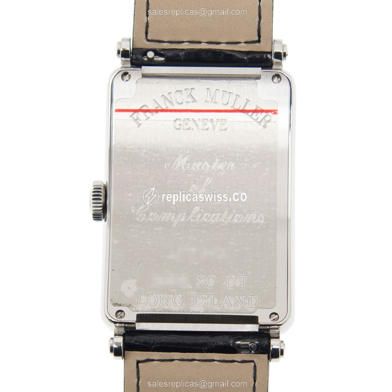 Franck Muller 1200 SC DT LONG ISLAND - Automatic - Stainless Steel - White Dial - Black Alligator Buckle - View 3